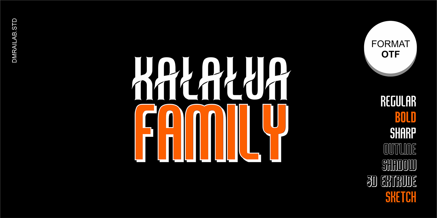 Ejemplo de fuente Kalalua Regular